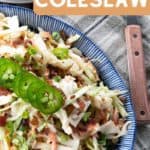 Jalapeno Coleslaw is a deliciously fresh, crunchy, savoury, summery salad to accompany all your grilled main dishes. Creamy, tangy, and easily adjustable to suit your heat-preferences, this super fresh spicy coleslaw is one you'll reach for again and again.