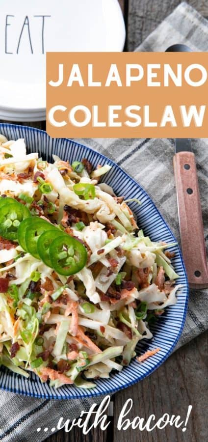 Jalapeno Coleslaw is a deliciously fresh, crunchy, savoury, summery salad to accompany all your grilled main dishes. Creamy, tangy, and easily adjustable to suit your heat-preferences, this super fresh spicy coleslaw is one you'll reach for again and again.