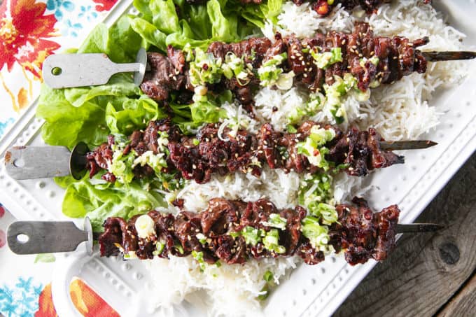 Korean Barbecue Grilled Flat Iron Steak is smoky, garlicky, unbelievably tender, and simple to prepare. This versatile main will be your new summer go-to!