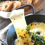 Provoleta -or Fried Cheese- is a delicious Argentinian cheese dish of pan-fried provolone cheese with crushed red pepper flakes and delicious garlic and herb chimichurri. An easier and more enticing appetizer simply doesn't exist!
