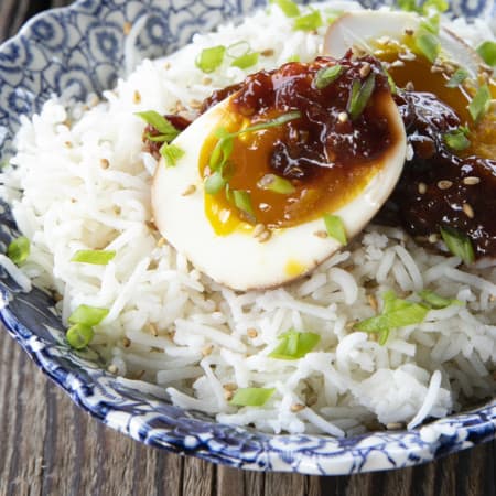 Soy Sauce Eggs or Ramen Eggs are boiled eggs soaked in a fragrant mix of soy sauce, brown sugar, rice vinegar, aromatics, and hot pepper. You'll be so happy they're easy because you'll always want them! This post includes instructions on how to make eggs to your preference in the instant pot! Whether you love soft boiled eggs, jammy medium boiled eggs, or hard boiled eggs, these instructions will help you nail them every single time!