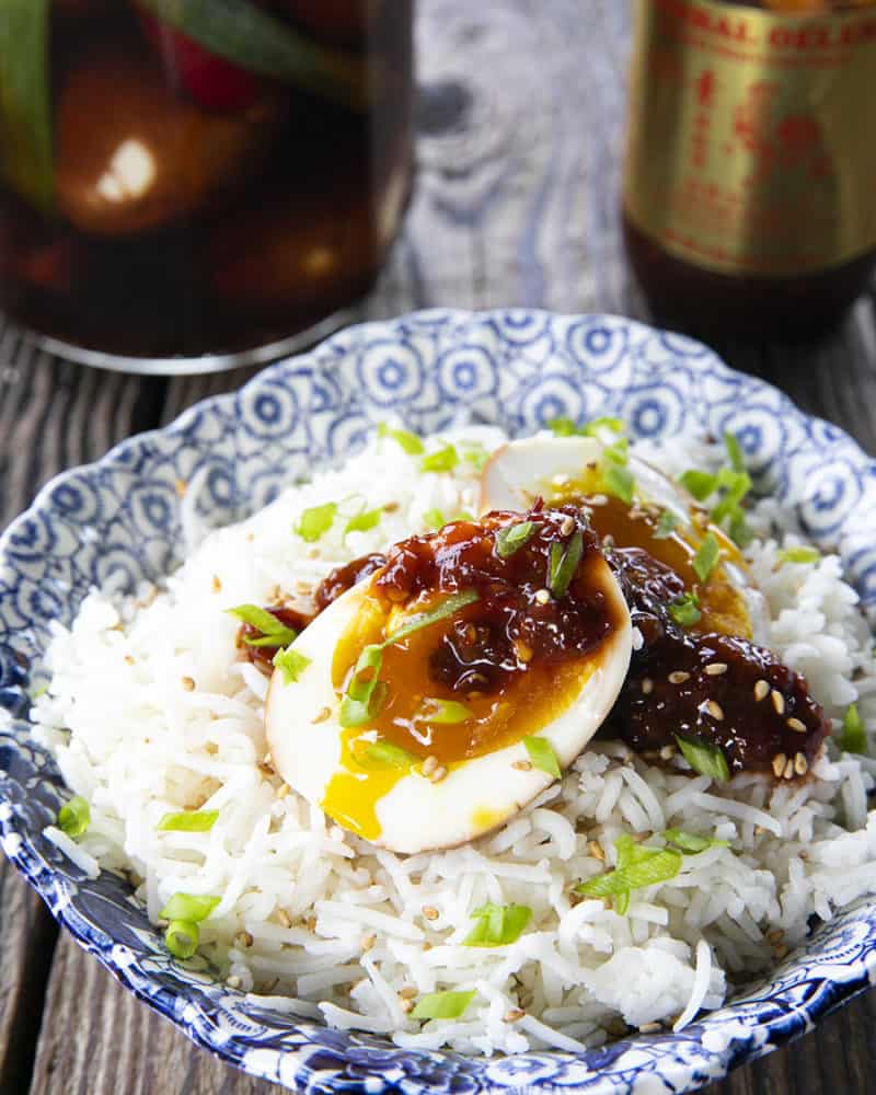 Soy Sauce Eggs or Ramen Eggs are boiled eggs soaked in a fragrant mix of soy sauce, brown sugar, rice vinegar, aromatics, and hot pepper. You'll be so happy they're easy because you'll always want them! This post includes instructions on how to make eggs to your preference in the instant pot! Whether you love soft boiled eggs, jammy medium boiled eggs, or hard boiled eggs, these instructions will help you nail them every single time!