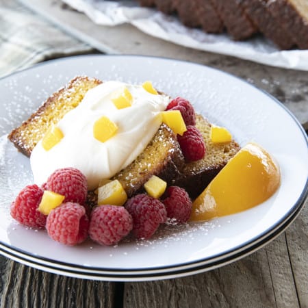 French Yogurt Cake is the world's easiest cake, but that doesn't make it any less impressive, and this Brown Sugar Peach Yogurt Cake is simple to make and simply divine! It's surprisingly sophisticated for a cake made with such humble ingredients.