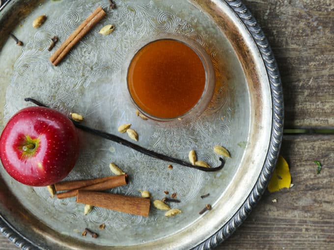 Slow-Cooker Mulled Apple Cider is bursting with fresh apple flavour in this spiced, gently vanilla-scented, lightly maple sweetened brew.