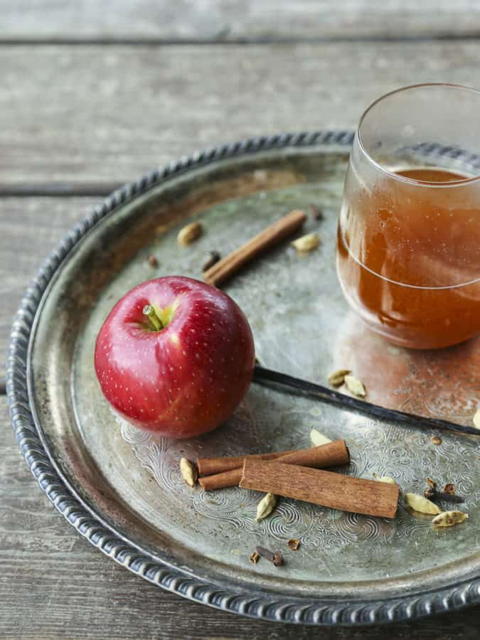Slow-Cooker Mulled Apple Cider is bursting with fresh apple flavour in this spiced, gently vanilla-scented, lightly maple sweetened brew.