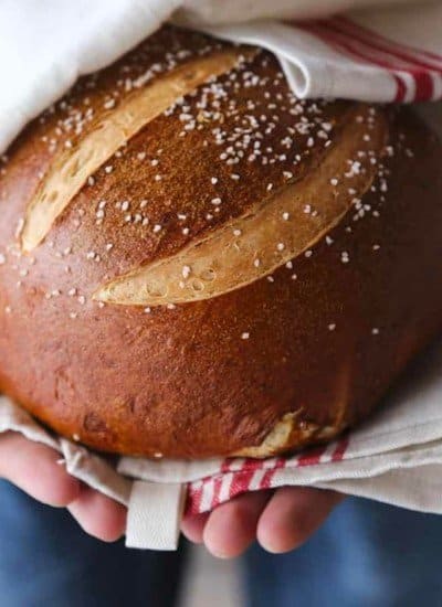 Soft Pretzel Bread and a video tutorial for shaping the round.
