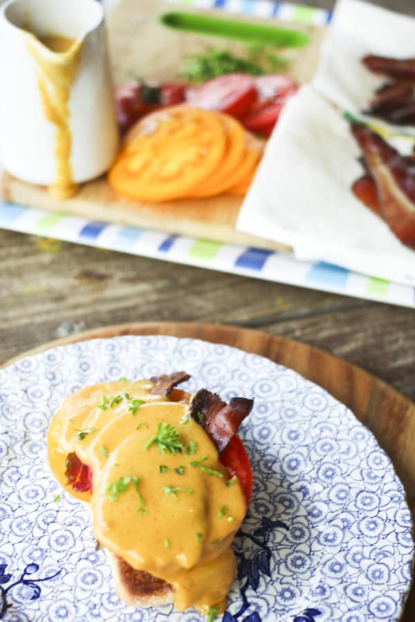 ied sweet onions and toast. This is one incredible vegetarian main dish, but it is next level incredible if you sneak a couple of slices of crisp bacon under the cheese sauce!