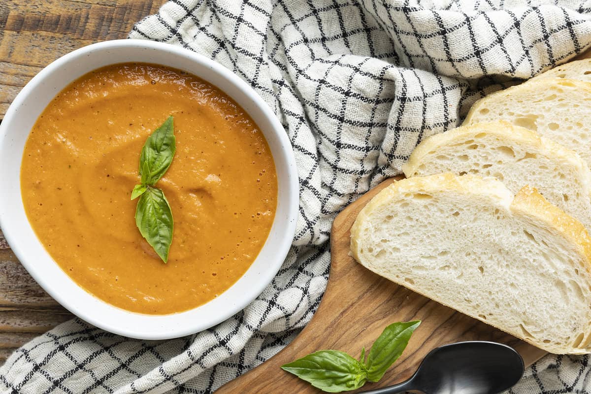 Easy Blender Tomato Basil Soup - 2 Cookin Mamas