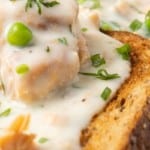 This comforting, delicious creamed salmon recipe is unapologetically old-fashioned. Served over your favourite toast, rice, or hot egg noodles, you can’t beat this ultra-fast meal option for breakfast, lunch, or dinner. This is an ultra budget friendly version of classic salmon in cream sauce. You can make it as written or make it your own by getting creative! The recipe includes some delicious variations on the theme and ideas for substituting ingredients.