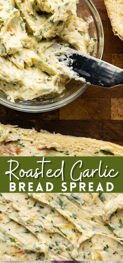 There are very few meals that are not immeasurably improved by a crusty garlic bread spread lavishly with melted butter, studded with roasted garlic, and carpeted with abundant fresh herbs. Time is often short, though, so keep a batch of this heavenly, fragrant garlic spread for bread on hand to make short work of big flavour.