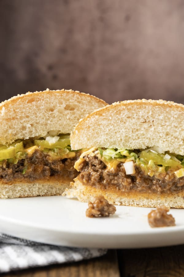 Big Mac Sloppy Joes: bring “the golden arches” treatment to these delightfully different Sloppy Joes made with seasoned beef, special sauce, lettuce, cheese, pickles, and onions. It’s all the good stuff in a Big Mac but easily made at home!