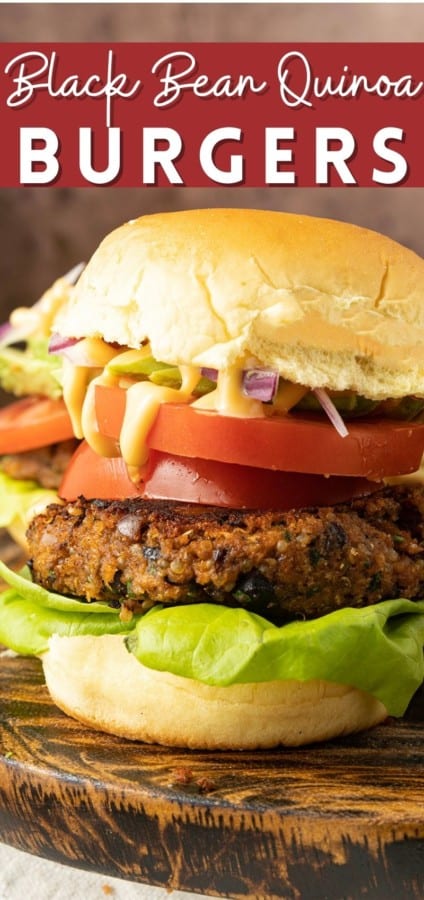 Full of fantastic texture and nobbly with black beans, these hearty and flavourful black bean quinoa burgers made with simple ingredients satisfy serious veggie burger cravings and big taste.