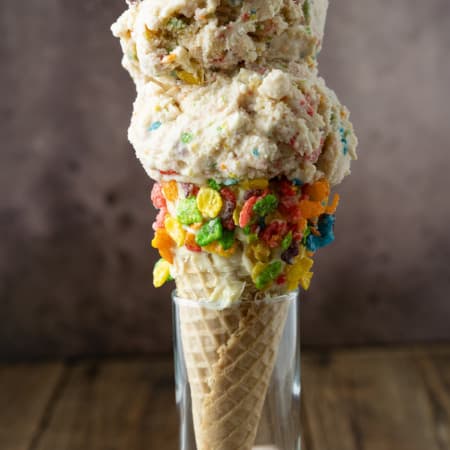 This easy, no-cook Fruity Pebbles Ice Cream tastes like a sweet bowl of your favourite fruity flavour cereal in ice cream form. It's a party!