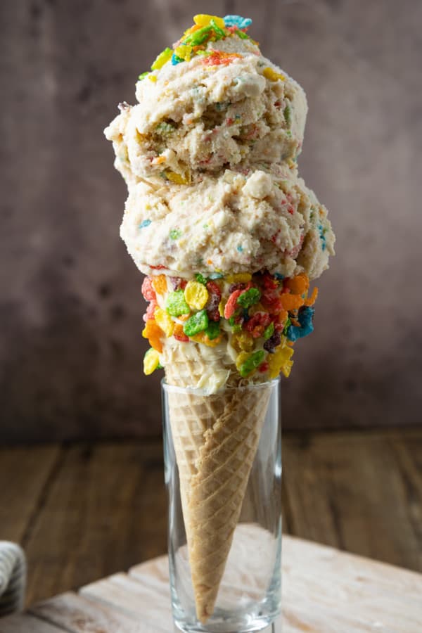 This easy, no-cook Fruity Pebbles Ice Cream tastes like a sweet bowl of your favourite fruity flavour cereal in ice cream form. It's a party!