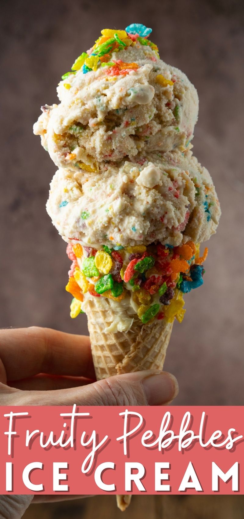 This easy, no-cook Fruity Pebbles Ice Cream tastes like a sweet bowl of your favourite fruity flavour cereal in ice cream form. It's a party!