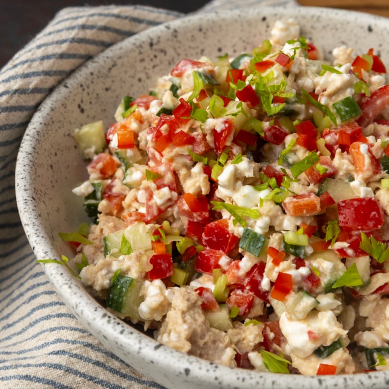 no mayo tuna cucumber salad