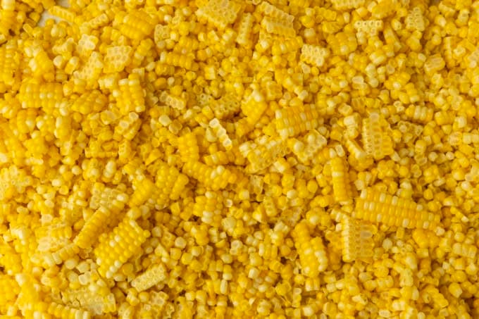 sweet corn cut off of the cob