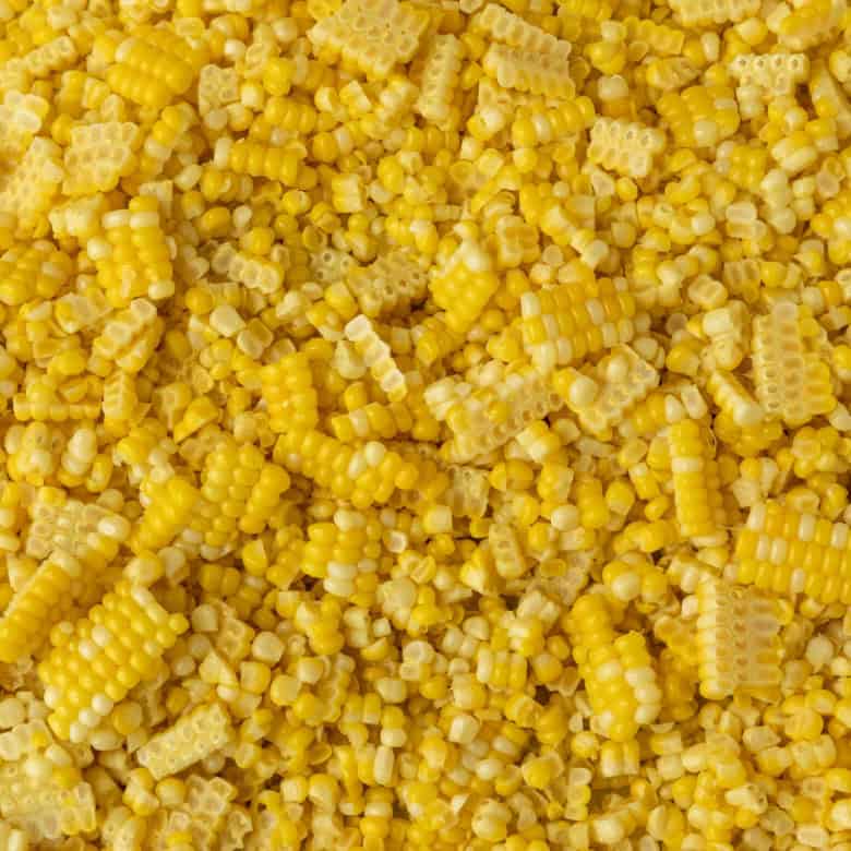 sweet corn cut off of the cob