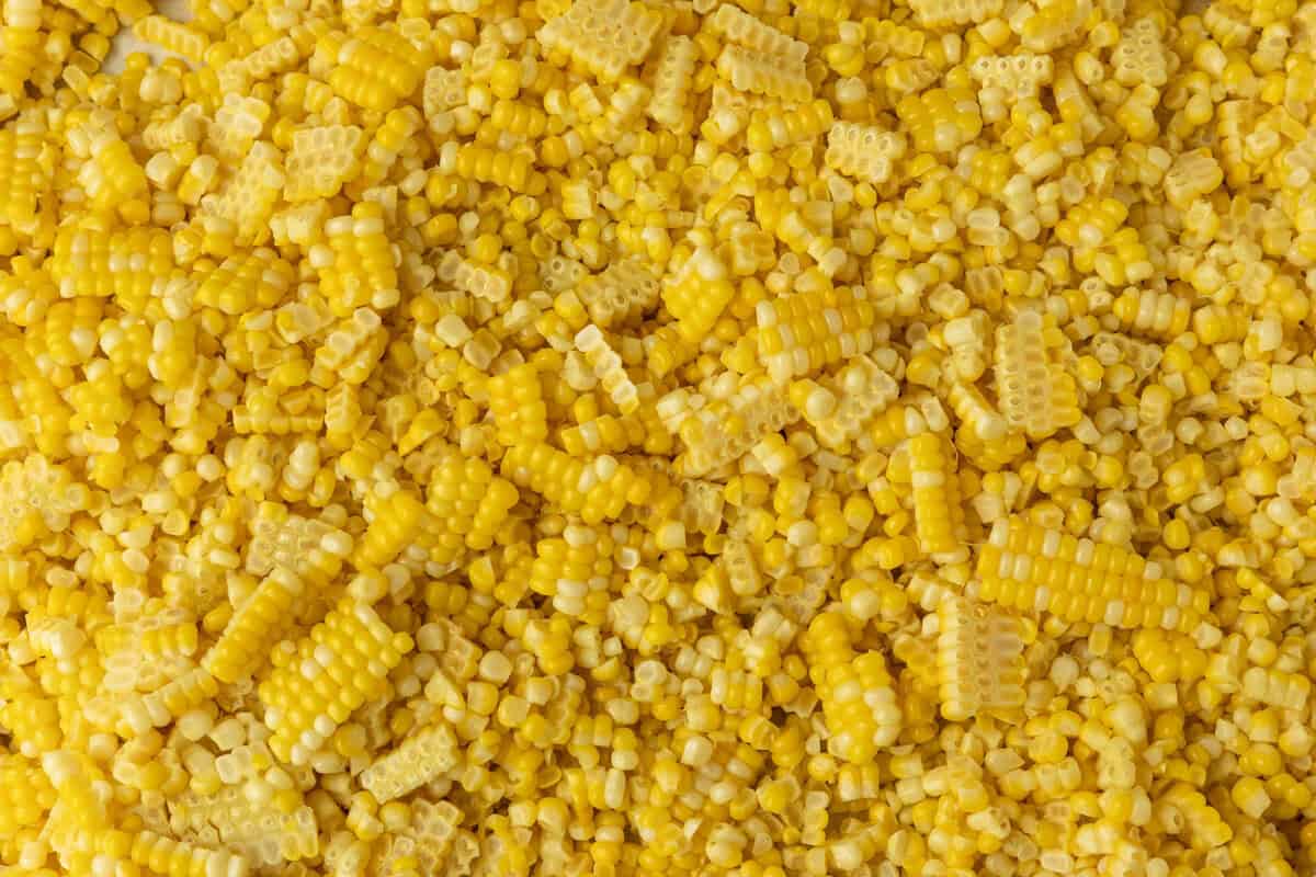 sweet corn cut off of the cob