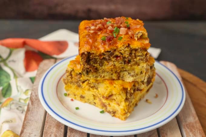 high protein egg bake on a plate