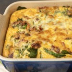high protein egg bake in a pan