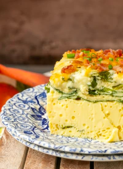 high protein egg bake on a plate