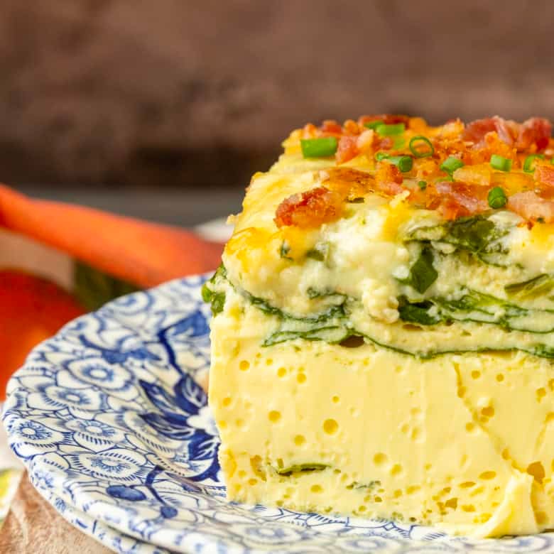 high protein egg bake on a plate