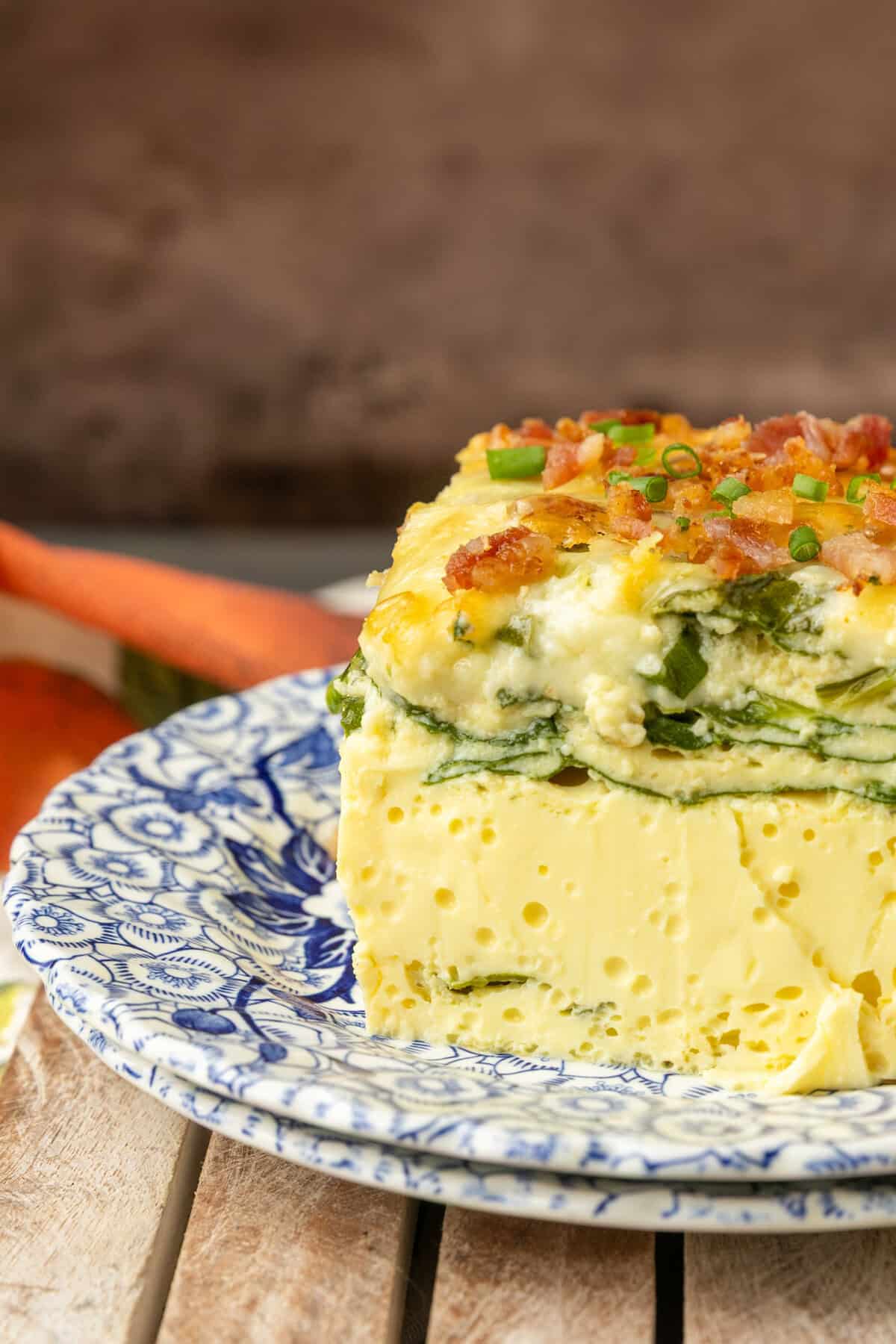 high protein egg bake on a plate