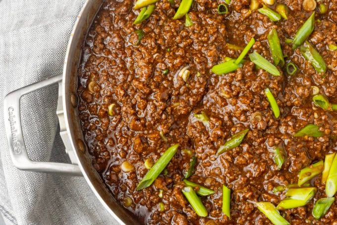 Mongolian rice in an everyday pan