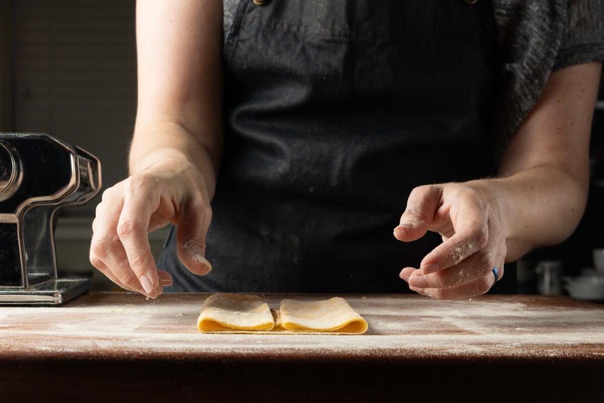 View of Homemade Pasta Recipe (2 Ingredients, No machine)