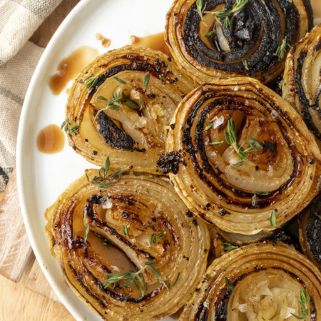 baked onions on a plate