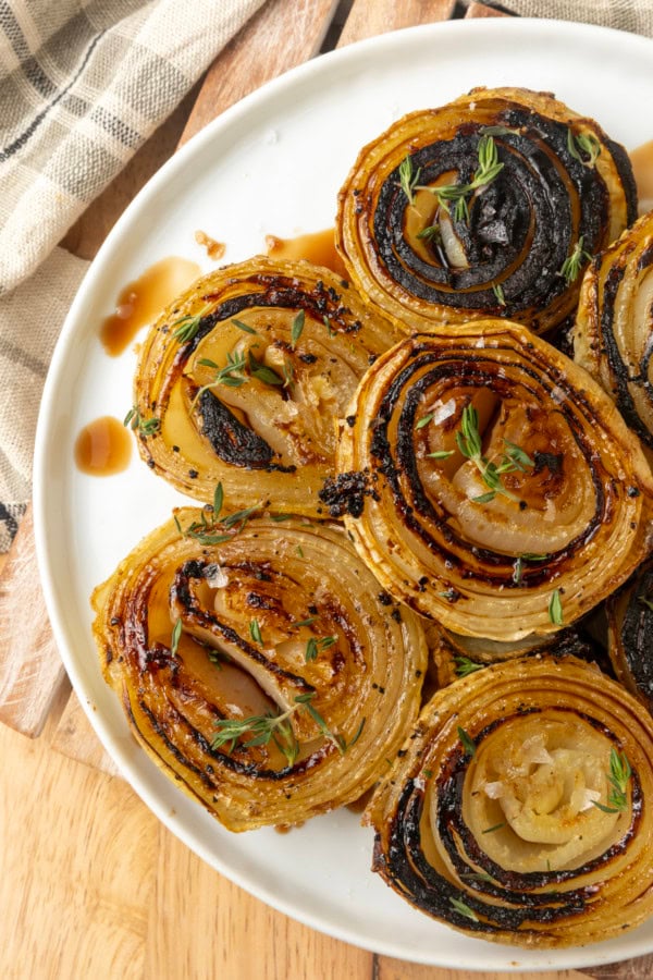 baked onions on a plate