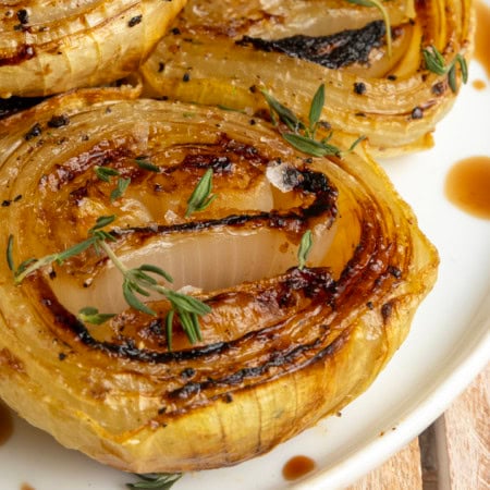 baked onions on a plate