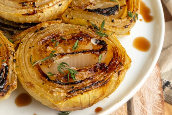 baked onions on a plate