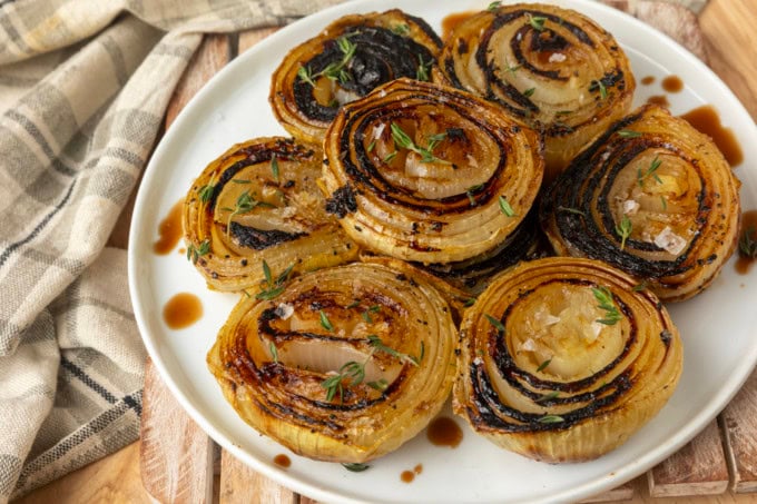 baked onions on a plate