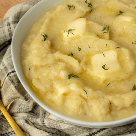 mashed potato squash mashed with butter and thyme