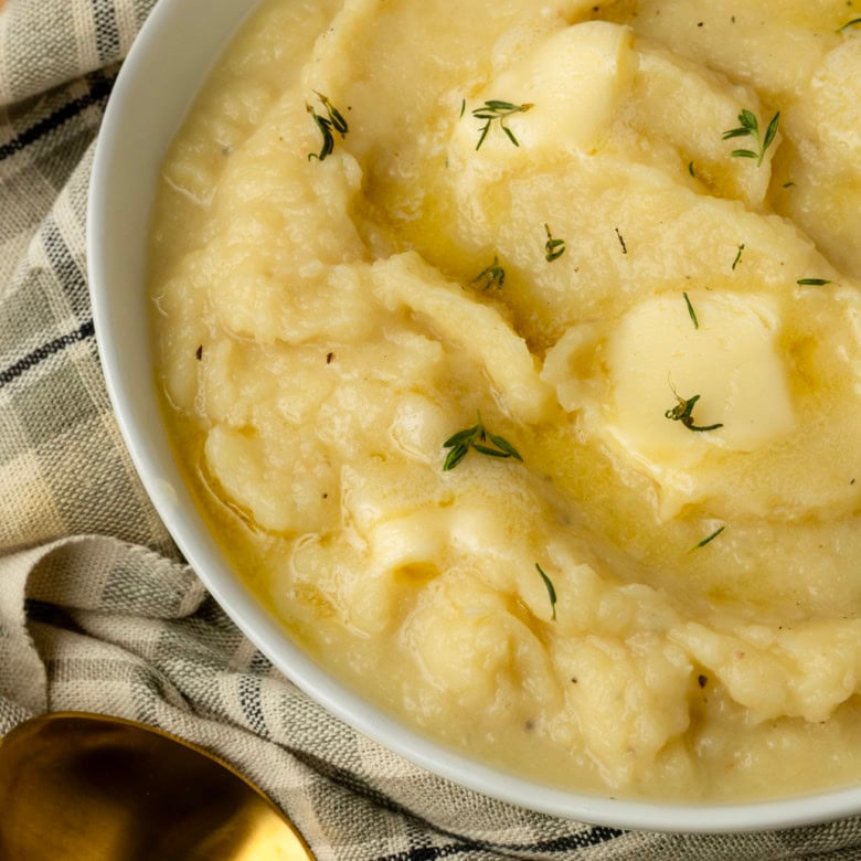 mashed potato squash mashed with butter and thyme