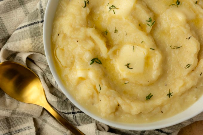 mashed potato squash mashed with butter and thyme