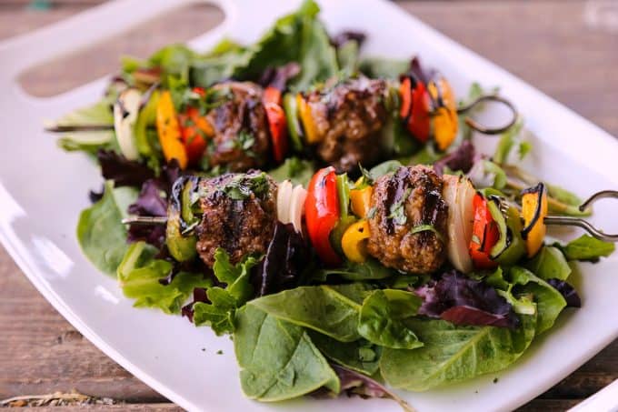 Chimichurri Grilled Meatballs from foodiewithfamily.com
