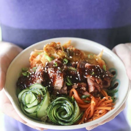 Fragrant, garlicky, simple, and fast Korean BBQ Steak Rice Bowls for a speedy dinner win!