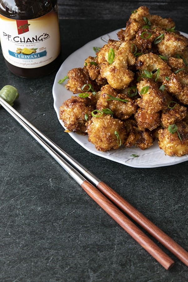 These incredible and incredibly simple, crunchy, baked Cauliflower Wings are sublimely sticky courtesy of the flavourful ginger and garlic teriyaki glaze.