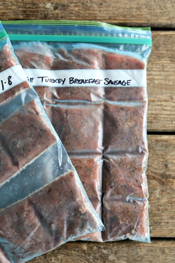 Turkey Breakfast Sausage: a simple, nutritious, delicious alternative to commercial breakfast sausages. Make, freeze, break, and bake!