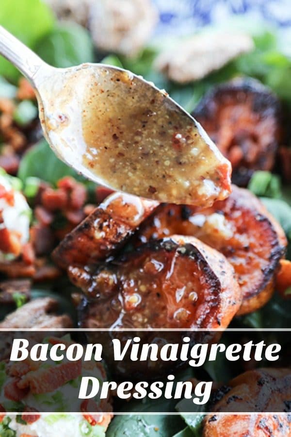 Hot Bacon Vinaigrette Dressing is just the dressing to win over the salad doubters in your life; crispy bacon, apple cider vinegar, maple syrup or honey, Dijon mustard, scads of black pepper, and bacon drippings combine to form the most irresistible salad dressing of all time. This is especially wonderful served warm over baby spinach!
