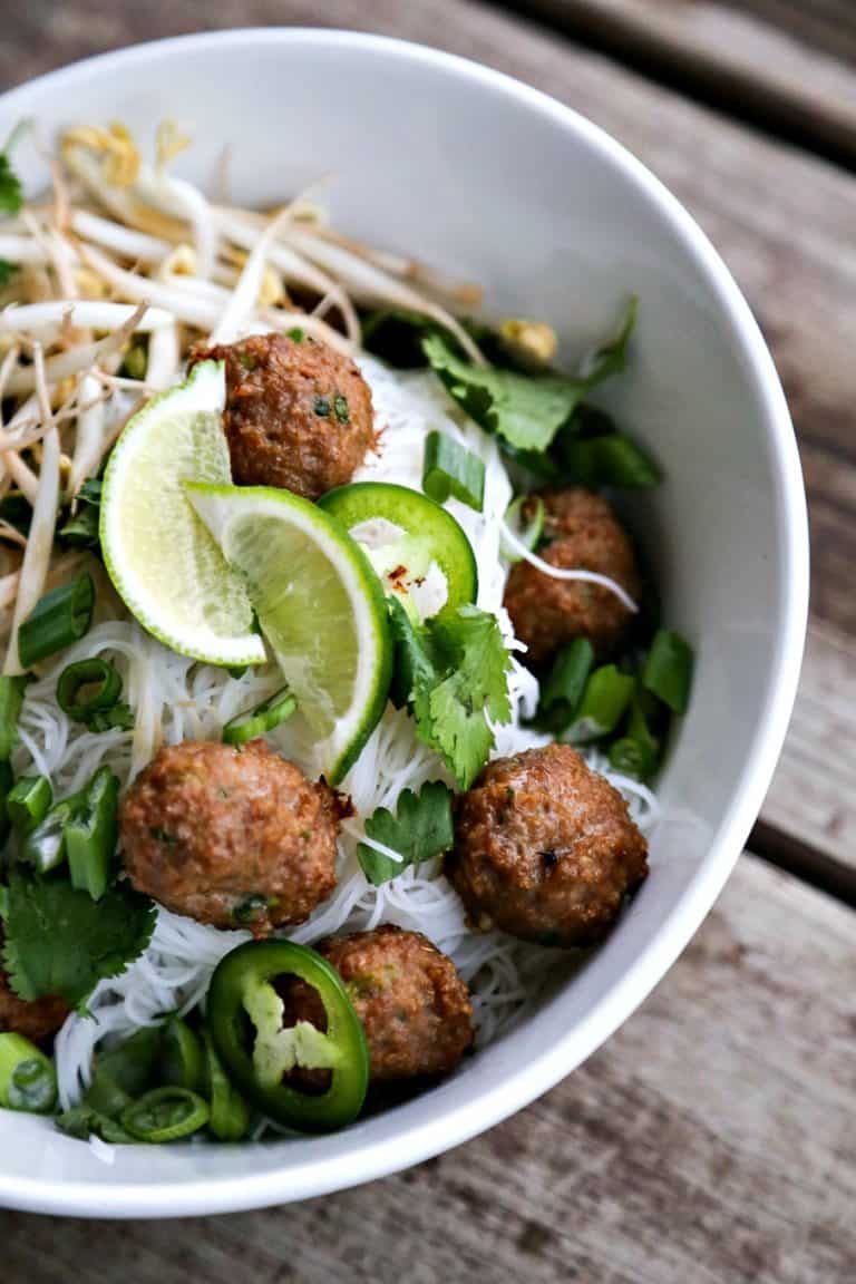 Simple Turkey Meatball Pho Foodie With Family