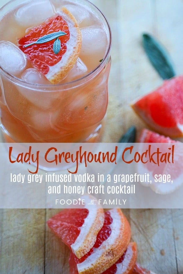 The Lady Greyhound Cocktail; Lady Grey infused vodka, fresh grapefruit juice, sage, and a little honey combine for this bright and sunny, ultra refreshing twist on a classic greyhound.