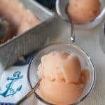 Crisp, refreshing, smooth and silky in texture, this grapefruit sorbet makes a great dessert by itself or cocktail when doused with a shot of gin or vodka.