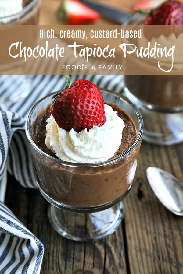 This rich, creamy, custard-based Chocolate Tapioca Pudding is comforting and delicious, and modern enough to be interesting while still being nostalgic!