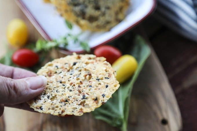 Made with just 3 ingredients, Everything Parmesan Crisps are the perfect crackers to have while you share a glass of wine with your best friends, to serve as a crouton on salads, or just to nibble to put a smile on your face! And wonder of wonders, they're done in under 15 minutes!