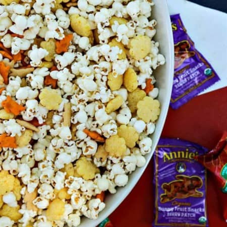 The Ultimate Cheddar Lover's Popcorn Snack Mix is full of cheddar popcorn, two kinds of cheddar crackers, cheddar puffs, and boxed cheddar snack mix. This is sure to banish those after-school snack attacks with style!