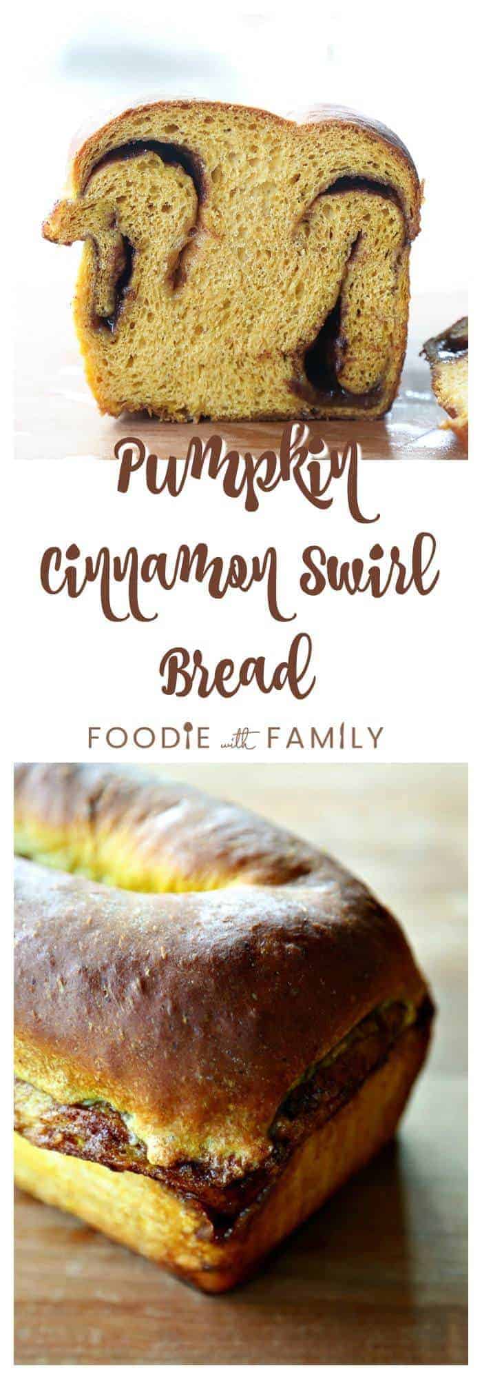 Pumpkin Cinnamon Swirl Bread is an irresistible golden-orange hued, soft, fine-crumbed bread with a decadent swirl of buttery cinnamon sugar.